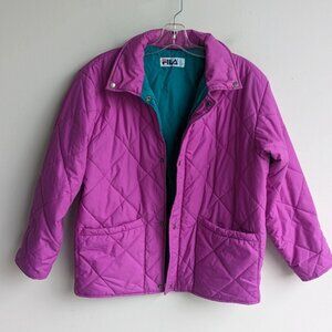 Vintage Retro Fila Girls Quilted Jacket